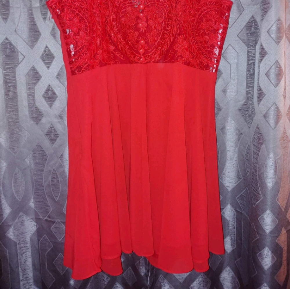 🍒 Lulu's Cherry Red Sphagetti strap Dress